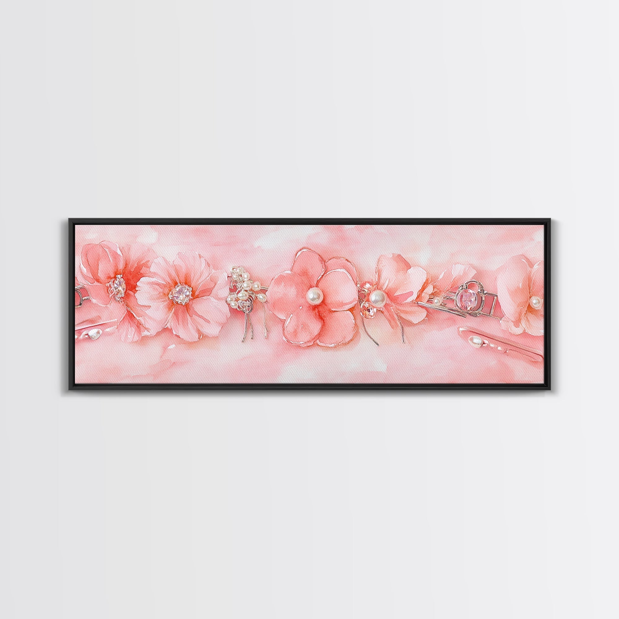 Cherry Blossom Canvas Print Pink Pearl Romantic Bedroom Wall