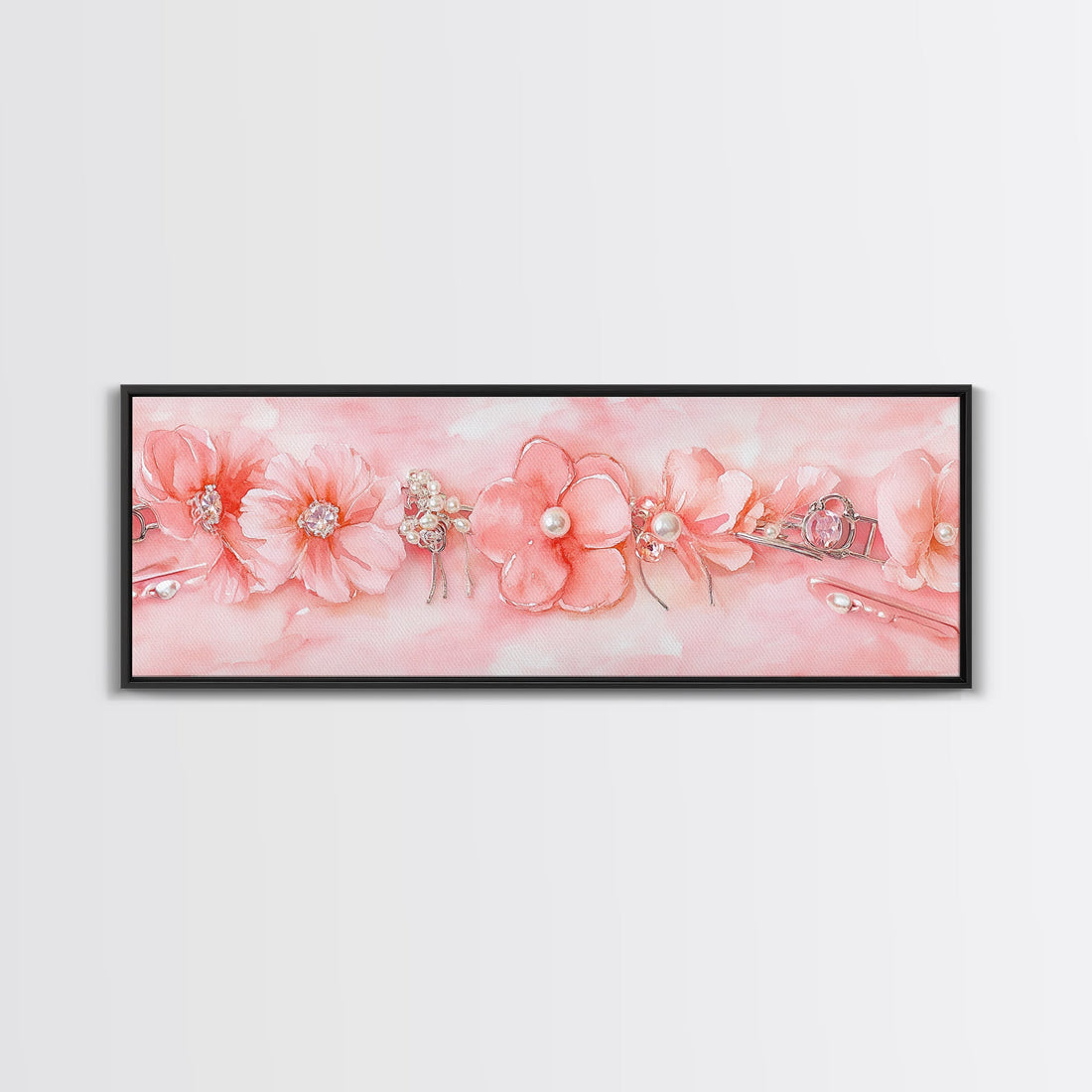 Cherry Blossom Canvas Print Pink Pearl Romantic Bedroom Wall