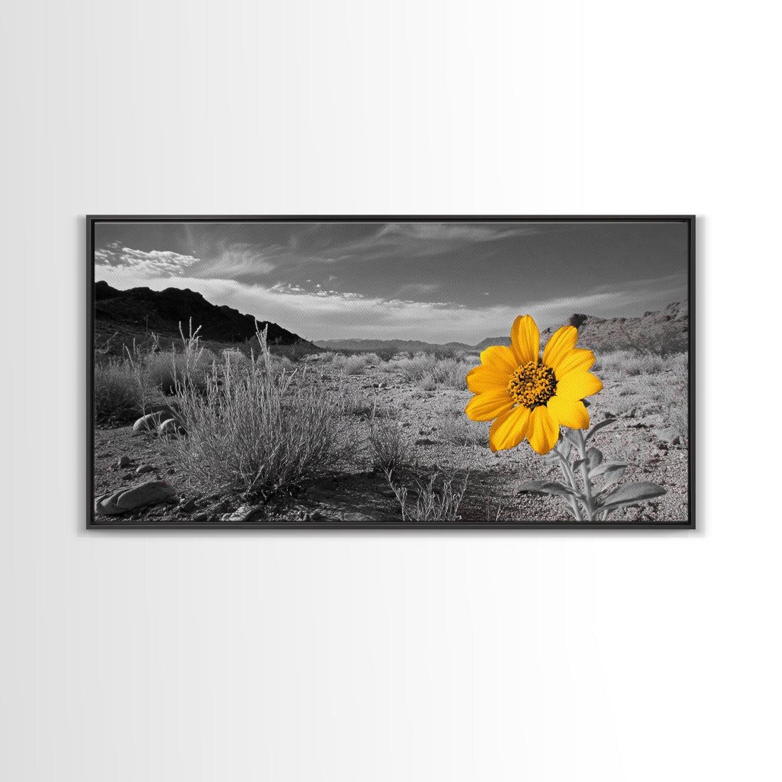 Yellow Flower Desert Bloom Canvas Minimalist Botanical Wall Art