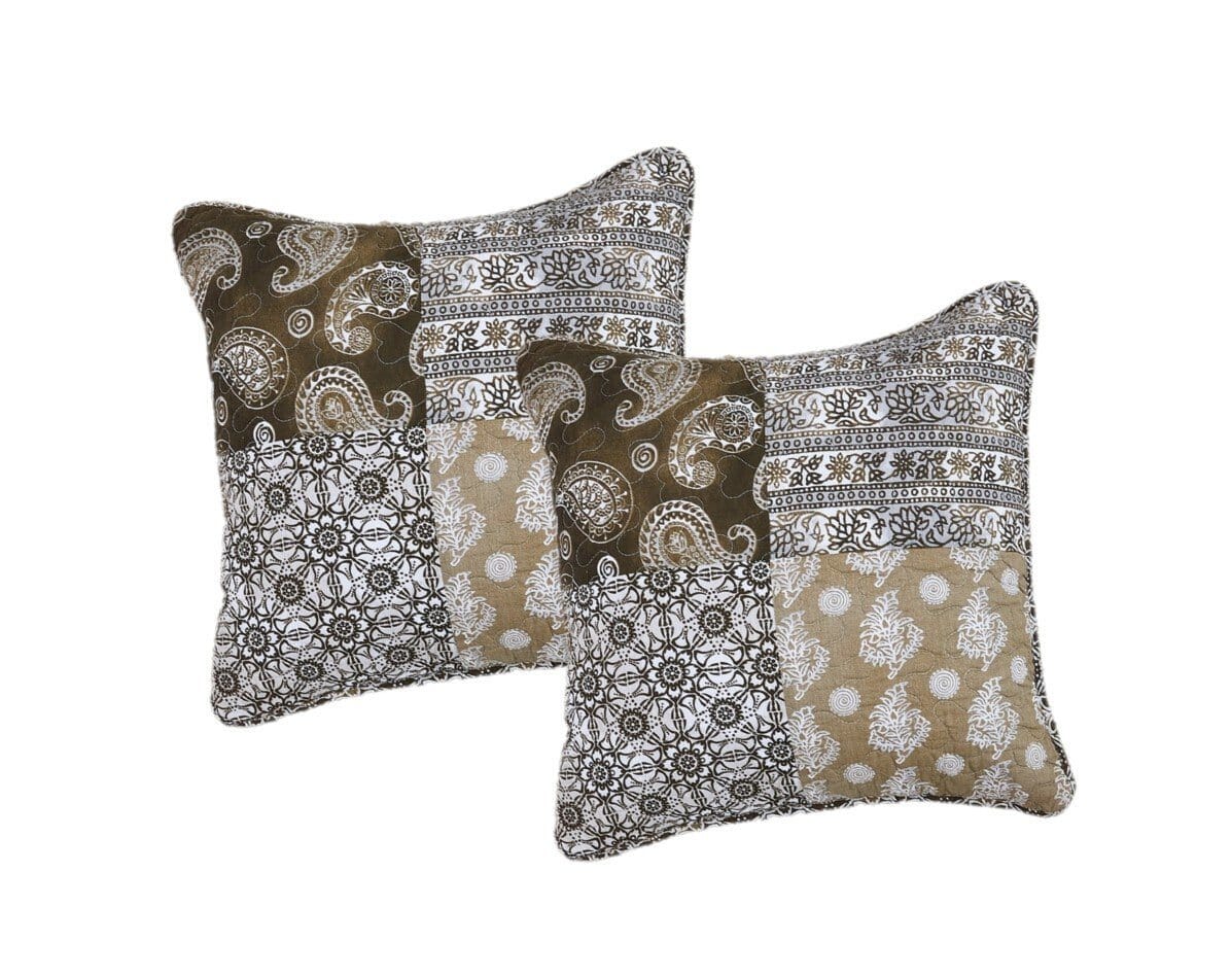 Bohemian Paisley Floral Olive Patchwork Bed in Bag Set