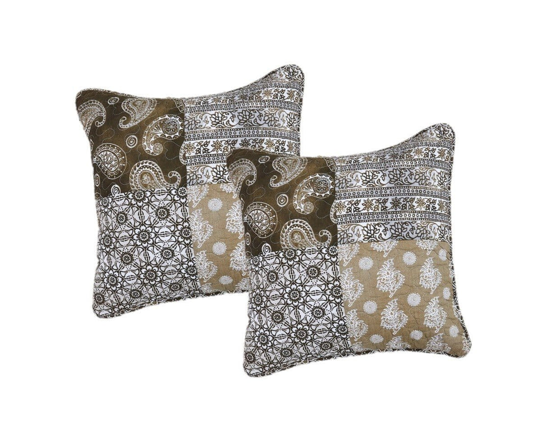 Bohemian Paisley Floral Olive Patchwork Bed in Bag Set