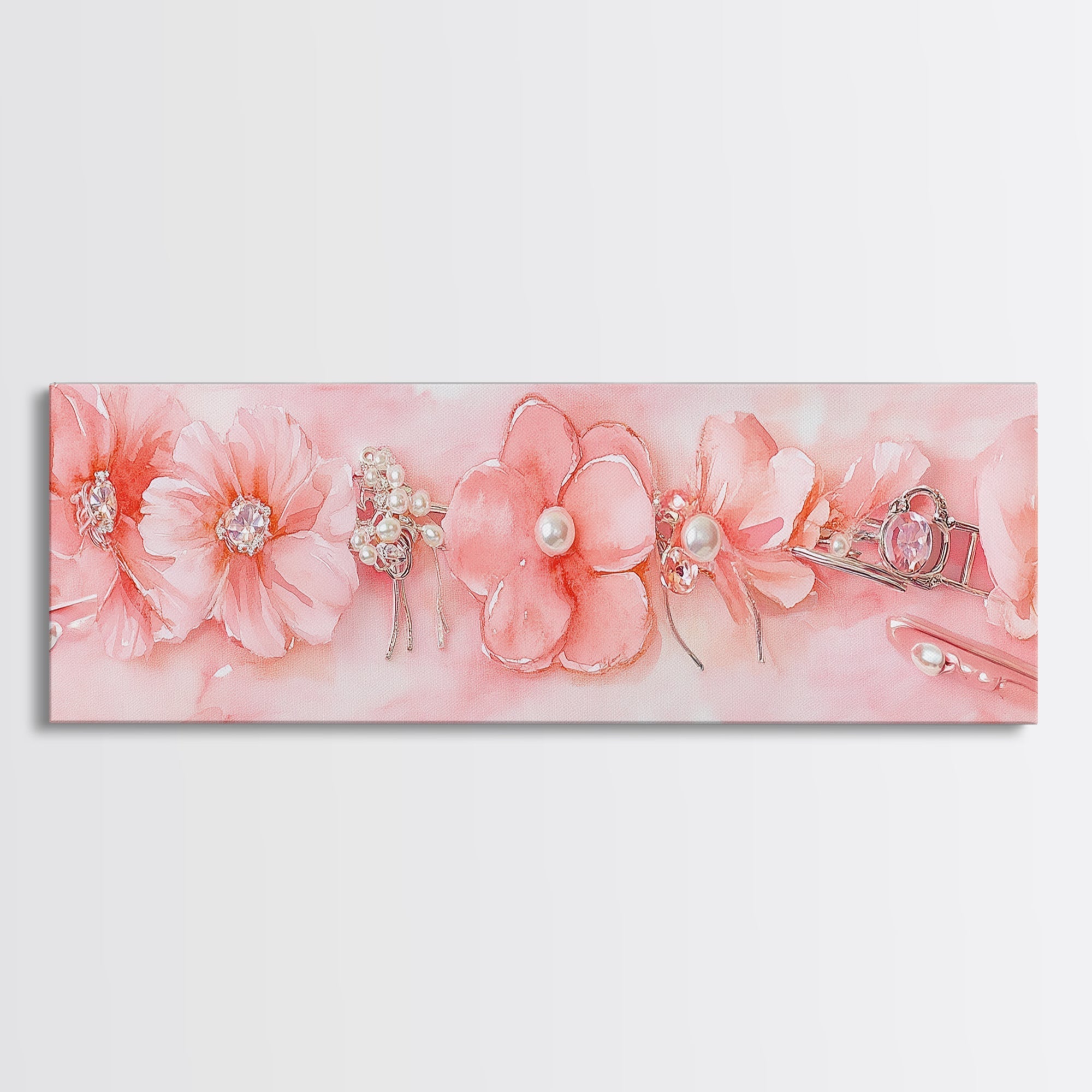 Cherry Blossom Canvas Print Pink Pearl Romantic Bedroom Wall