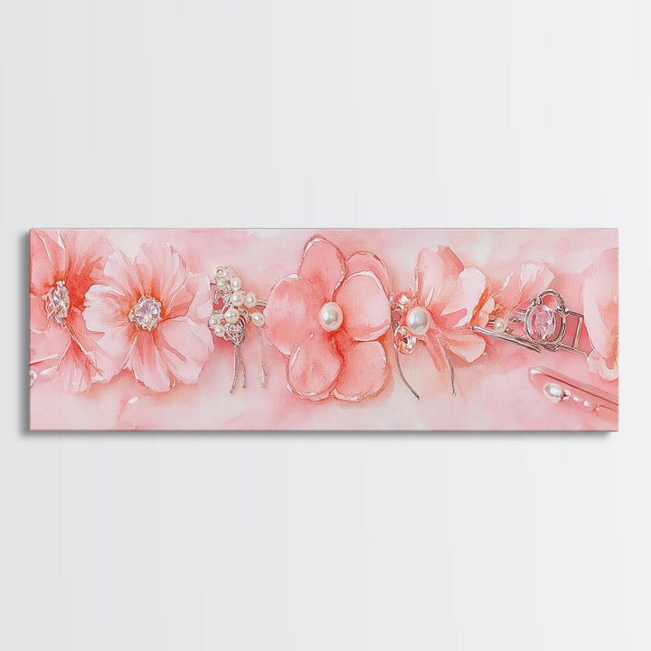 Cherry Blossom Canvas Print Pink Pearl Romantic Bedroom Wall
