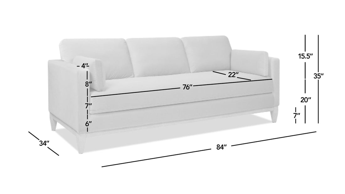 Knox 84' Modern Farmhouse Sofa, Fawn Brown Performance Velvet