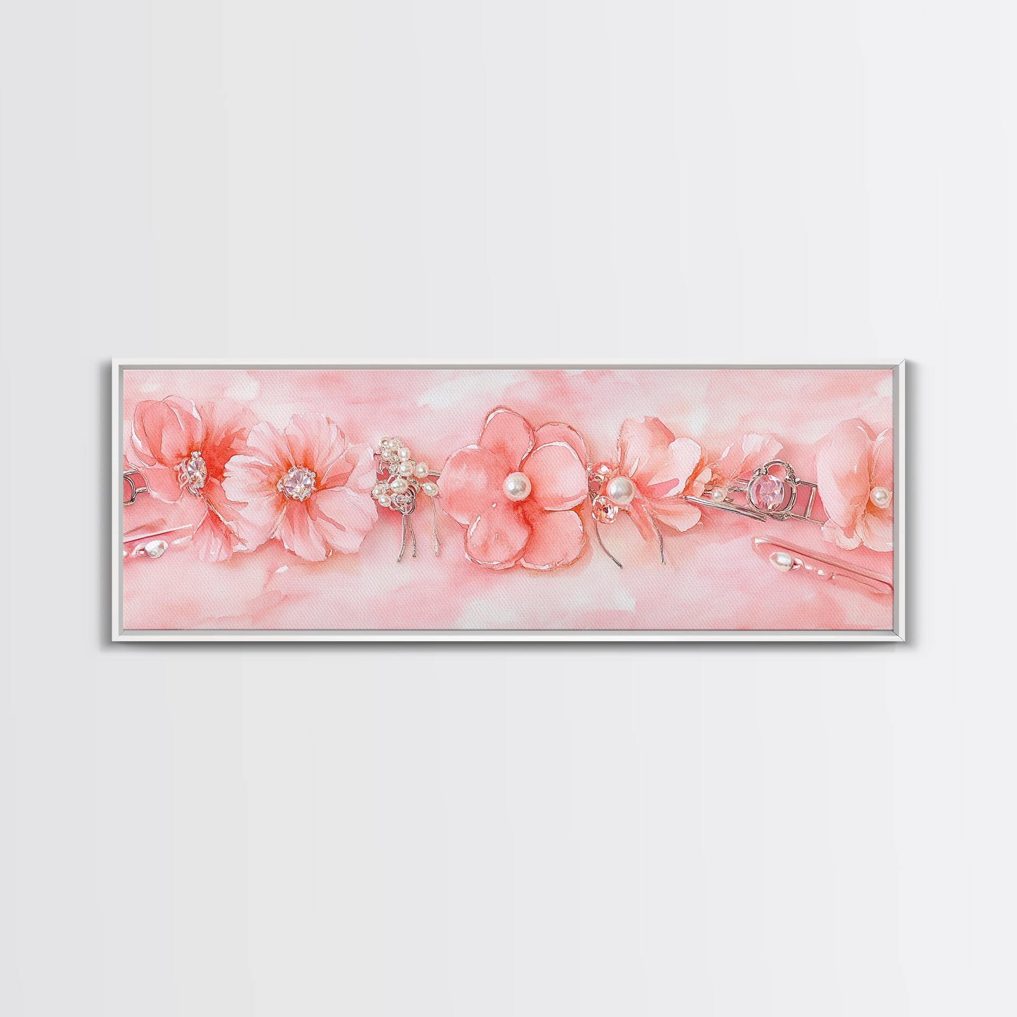 Cherry Blossom Canvas Print Pink Pearl Romantic Bedroom Wall