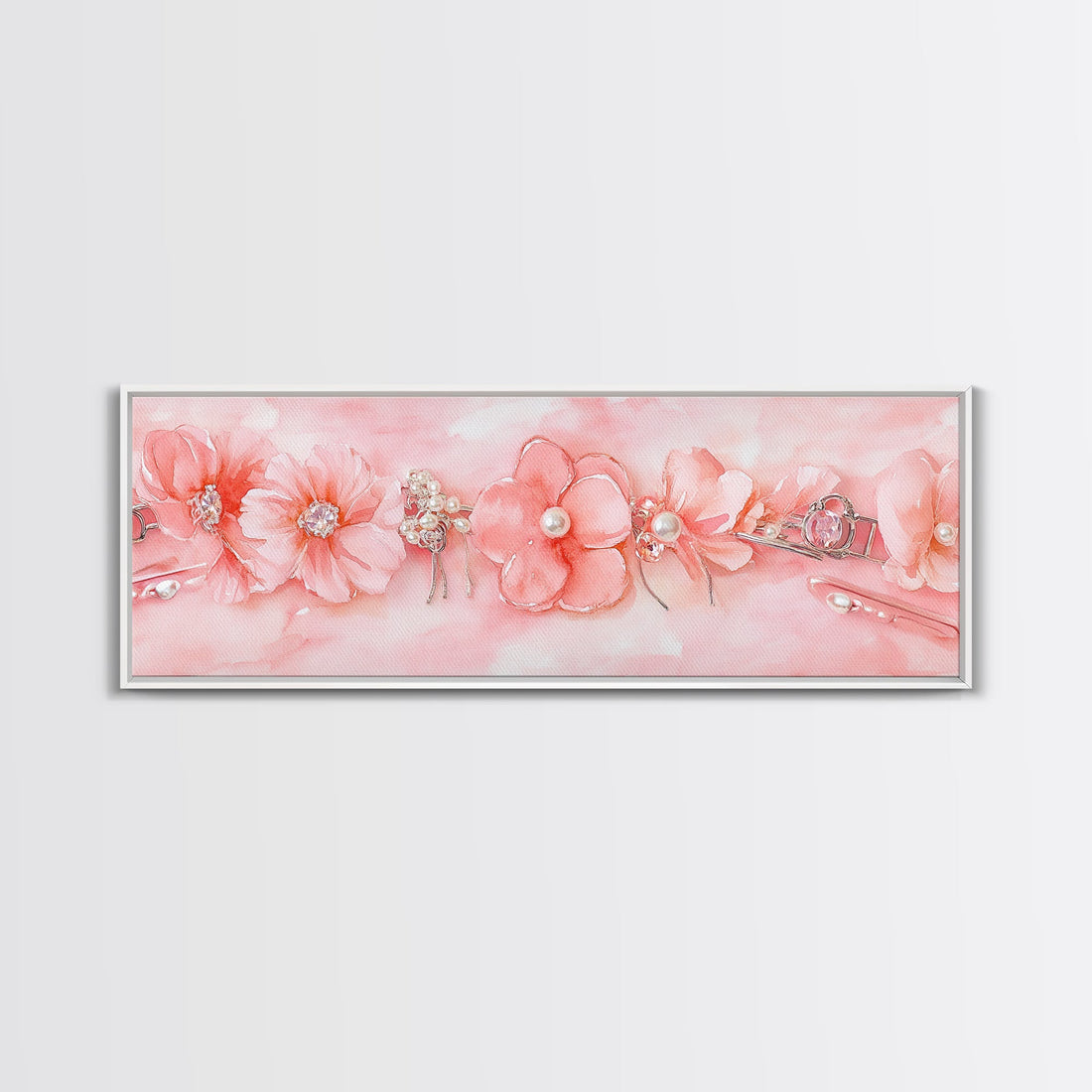 Cherry Blossom Canvas Print Pink Pearl Romantic Bedroom Wall