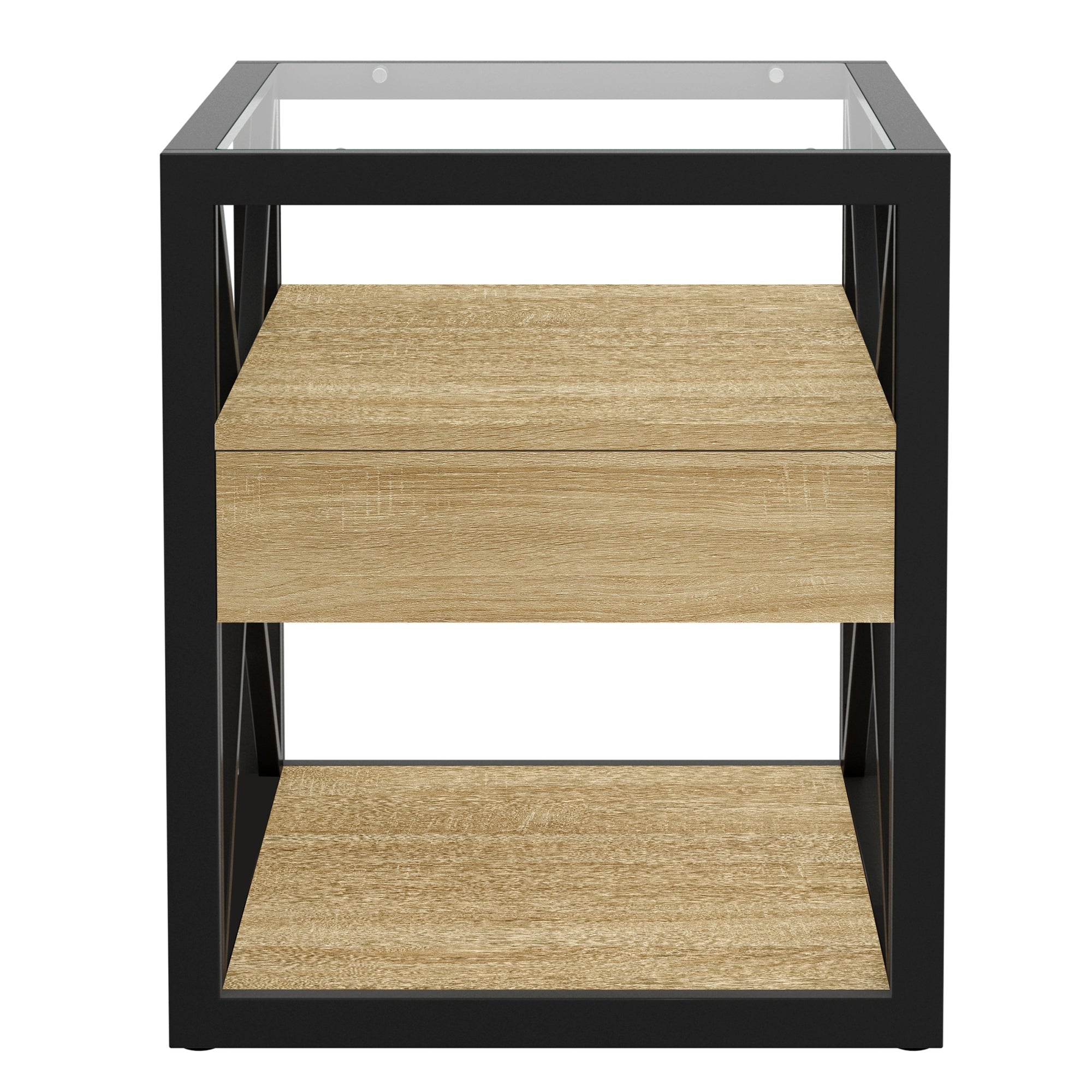 Set of 2 Modern End Tables with Drawer