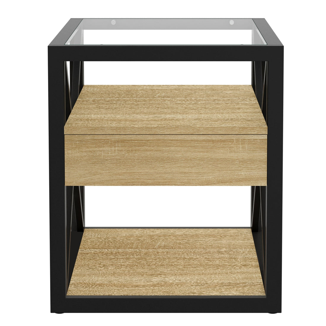 Set of 2 Modern End Tables with Drawer