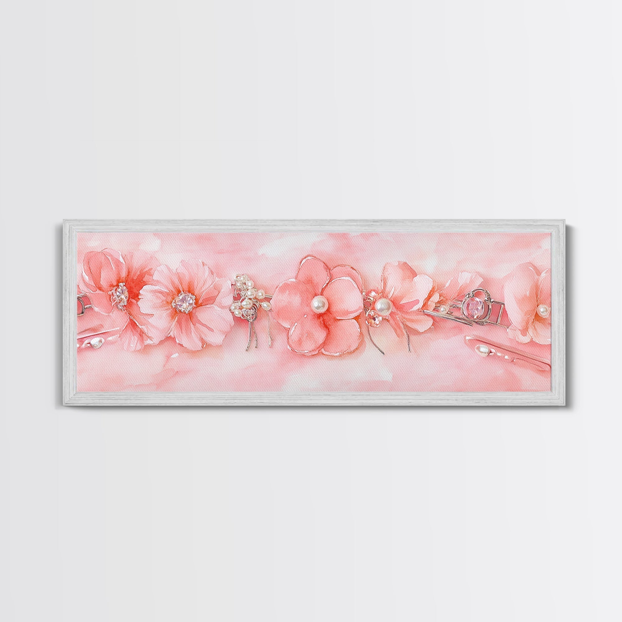 Cherry Blossom Canvas Print Pink Pearl Romantic Bedroom Wall