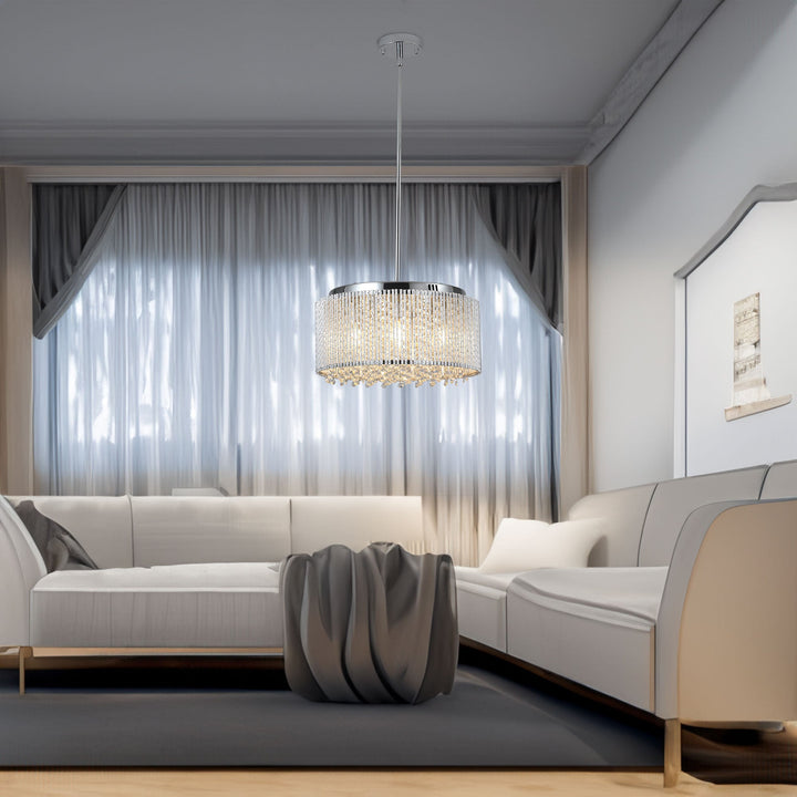 Modern Round Crystal Chandelier Luxury Living Room Ceiling Fixture