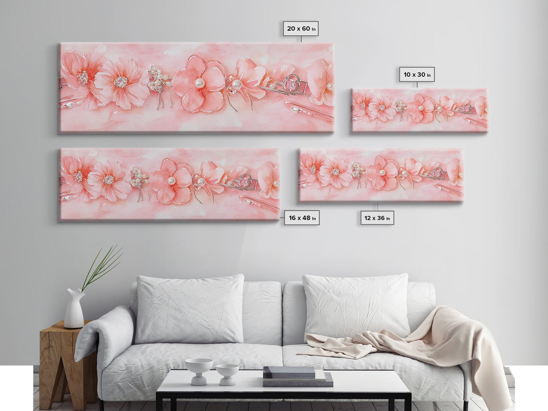 Cherry Blossom Canvas Print Pink Pearl Romantic Bedroom Wall