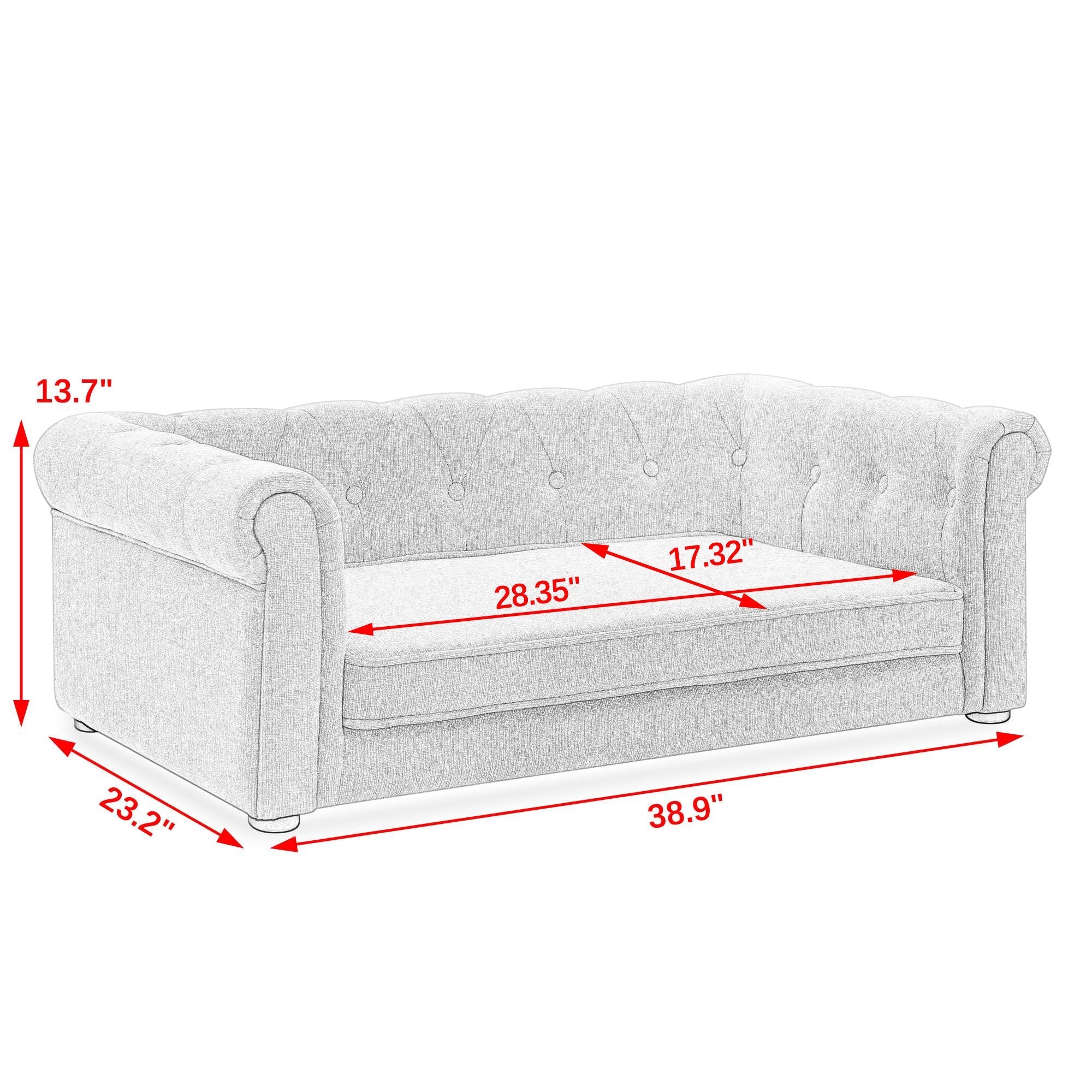 Modern Style Elegant Rectangle Pet Bed for Small and Medium Dogs