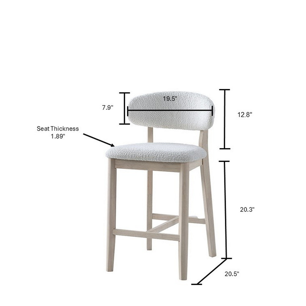 ACTU Counter Stools Set of 2, 26” Upholstered Bar Stools, Solid Wood, Mid-Century Modern