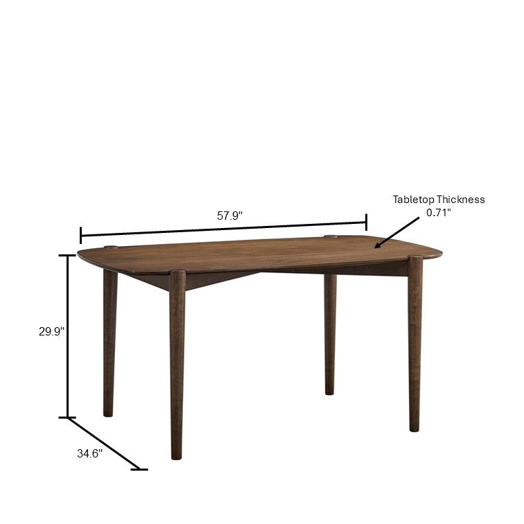 ACTU 58” Dining Table Set for Modern Homes (Seats 4–6, Solid Wood)