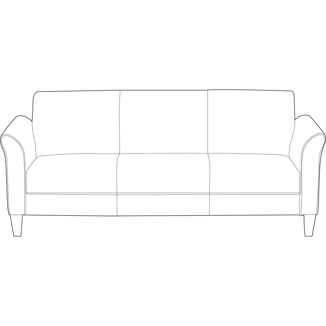 Reception Lounge 3 Cushion Sofa Black Modern Office Seating