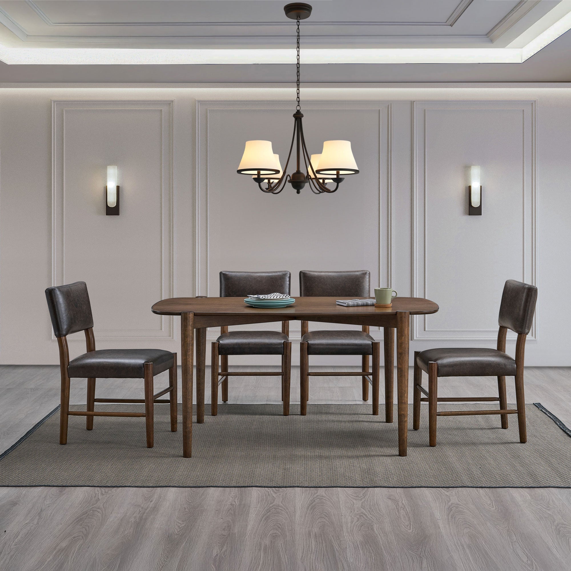 ACTU 58” Dining Table Set for Modern Homes (Seats 4–6, Solid Wood)