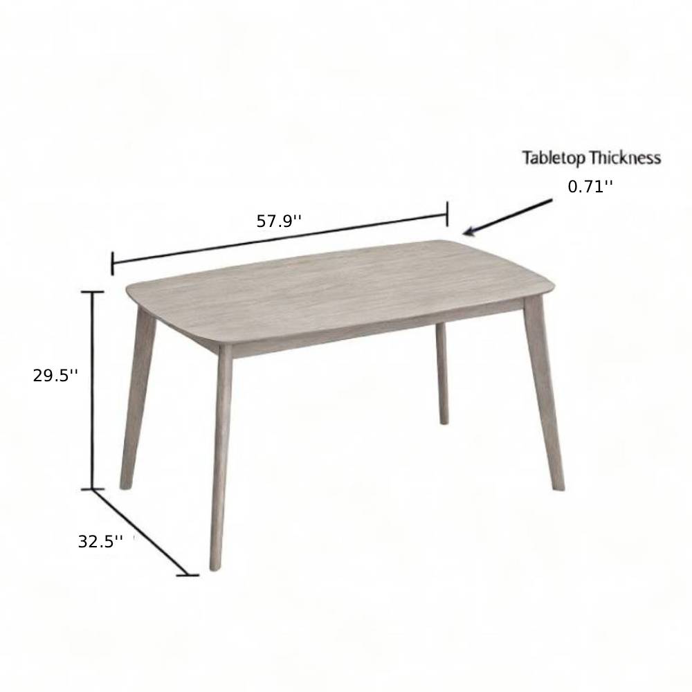 ACTU Dining Table Set with Upholstered Chairs for Modern Homes (Seats 4–6, Solid Wood)