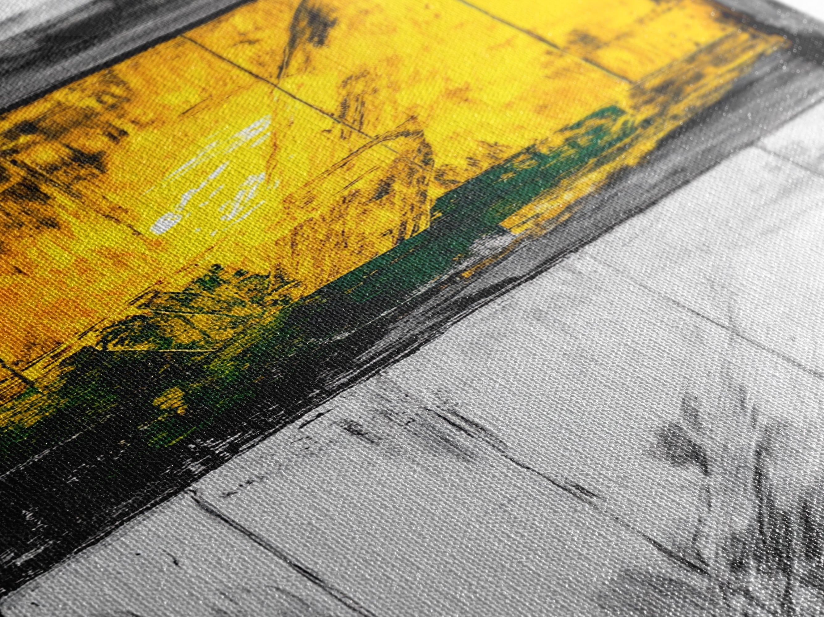 Golden Window Abstract Rustic Canvas Black White Farmhouse Wall