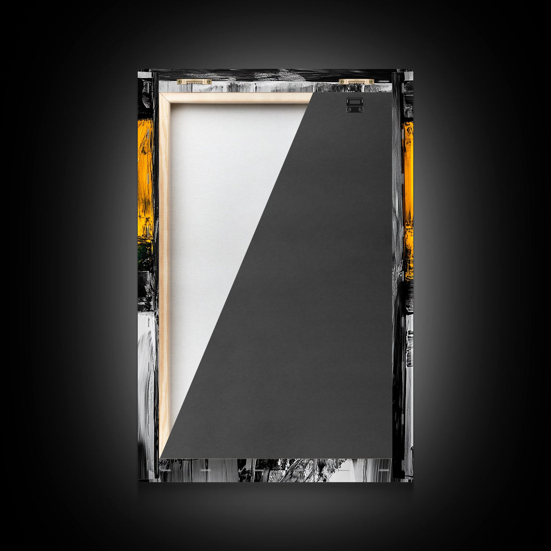 Golden Window Abstract Rustic Canvas Black White Farmhouse Wall