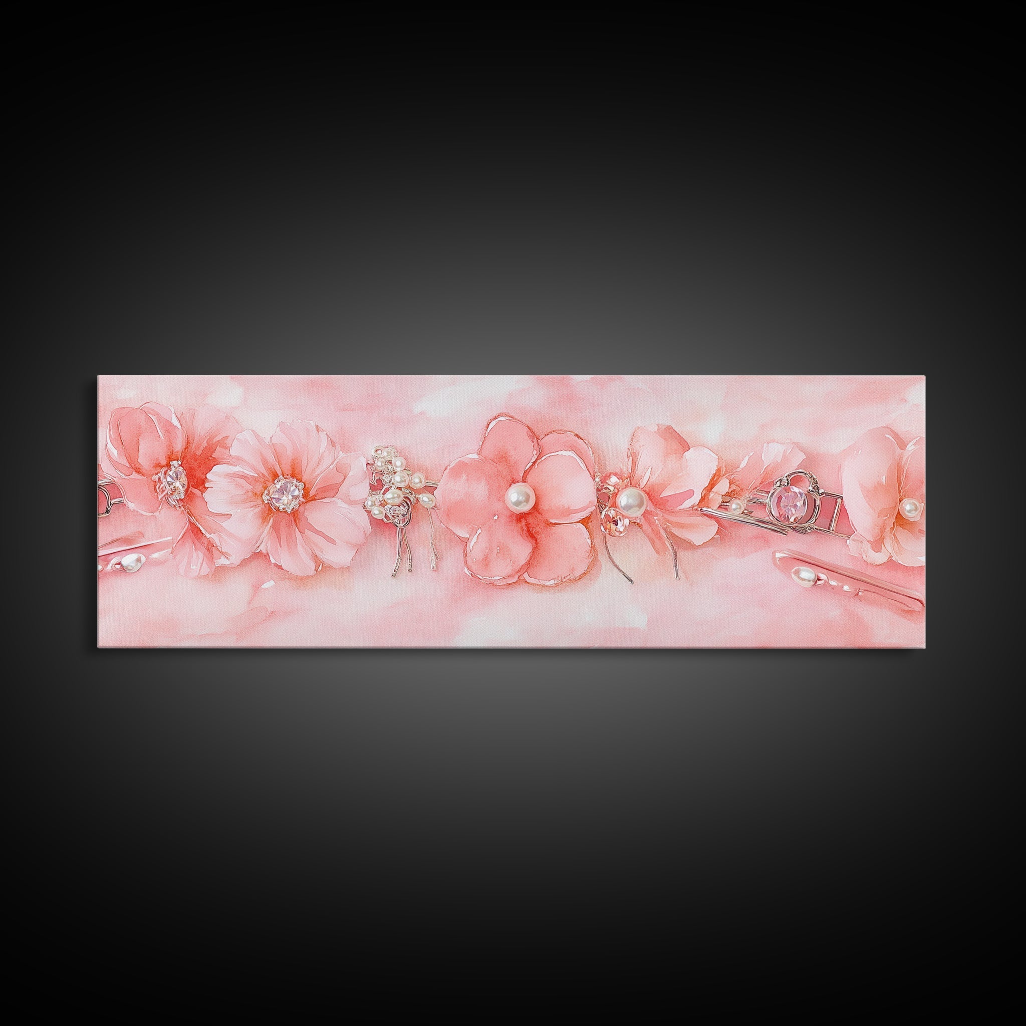 Cherry Blossom Canvas Print Pink Pearl Romantic Bedroom Wall