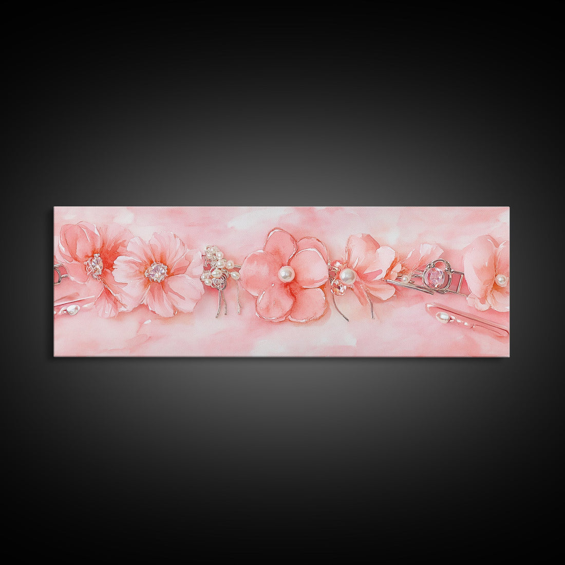 Cherry Blossom Canvas Print Pink Pearl Romantic Bedroom Wall