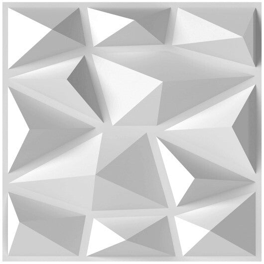 100-Pack 3D PVC Wall Panels Diamond Accent White Decor