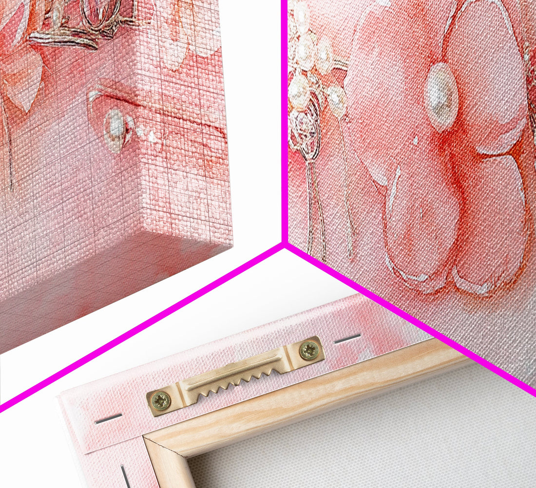 Cherry Blossom Canvas Print Pink Pearl Romantic Bedroom Wall