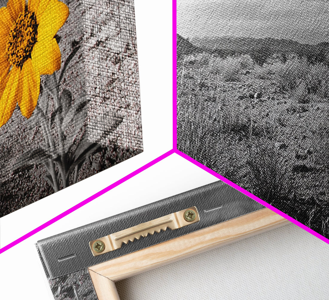Yellow Flower Desert Bloom Canvas Minimalist Botanical Wall Art