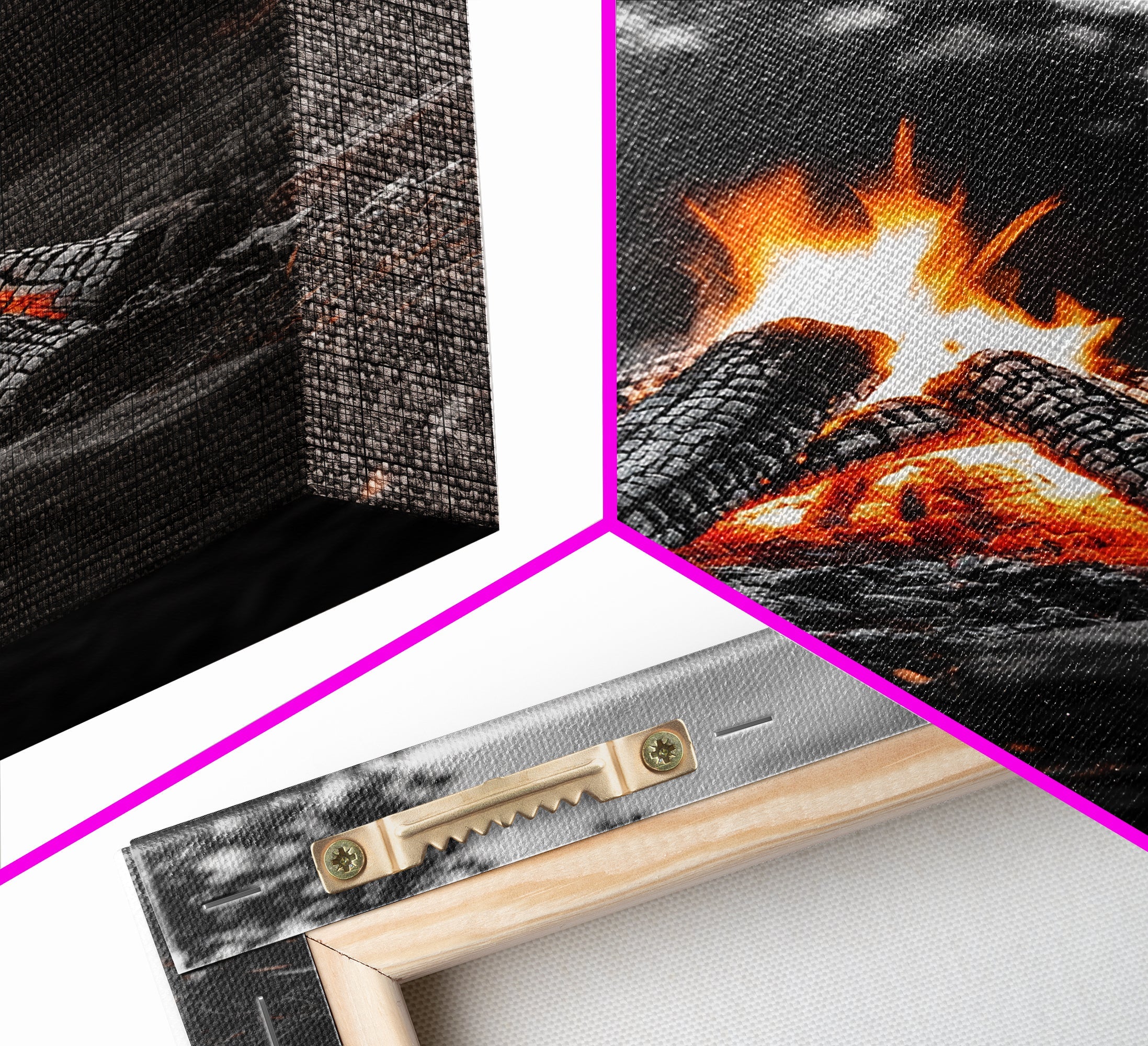 Firewood Blaze Campfire Canvas Rustic Cabin Outdoor Nature Wall