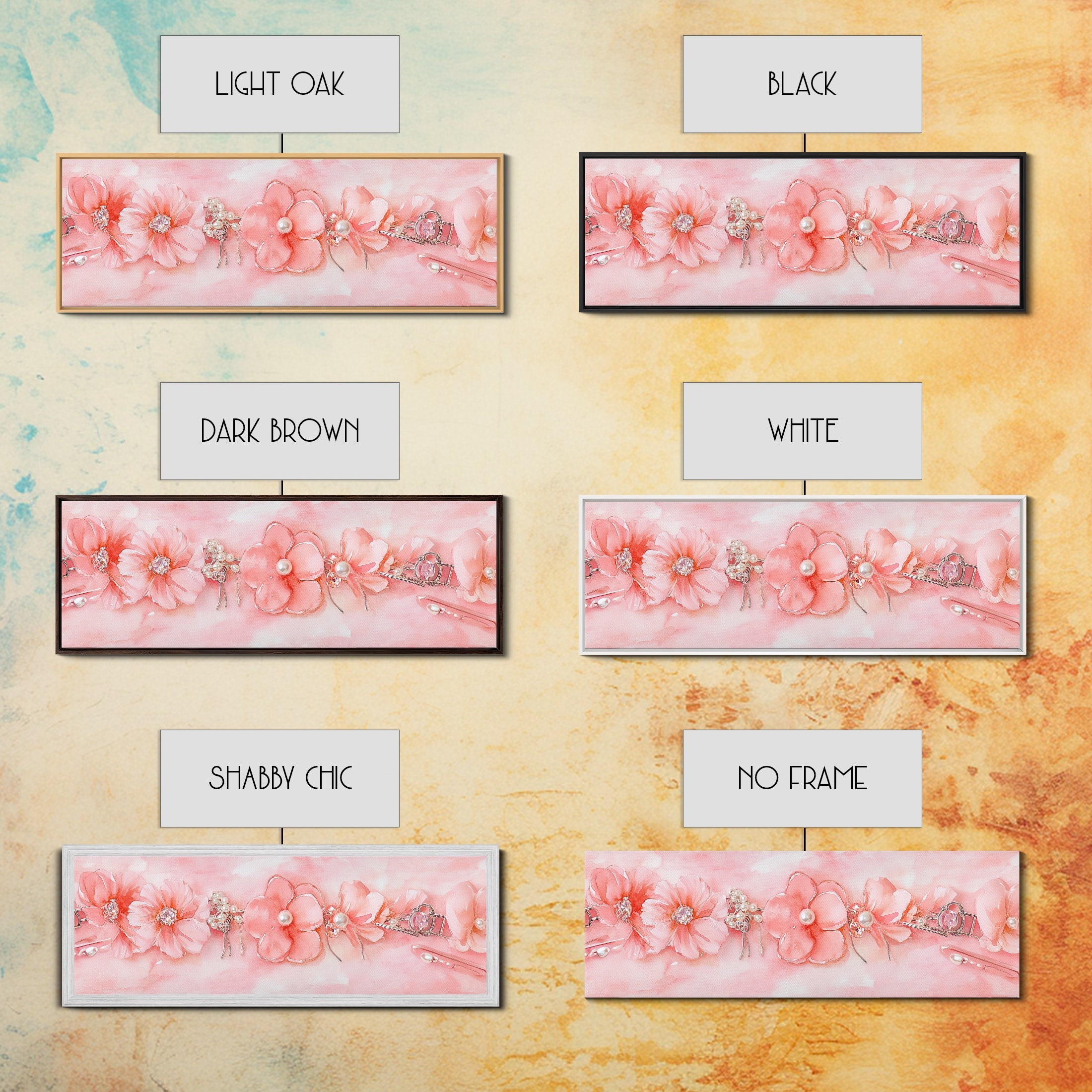Cherry Blossom Canvas Print Pink Pearl Romantic Bedroom Wall