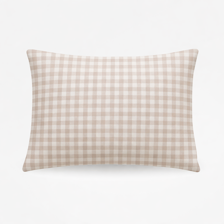Beige White Gingham Standard Pillowcase