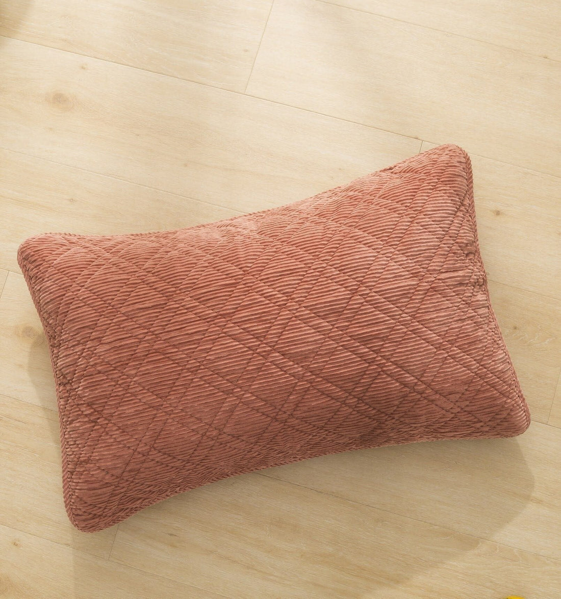 Terracotta Coral Velour Corduroy Bedspread Set Soft Cozy Bedding