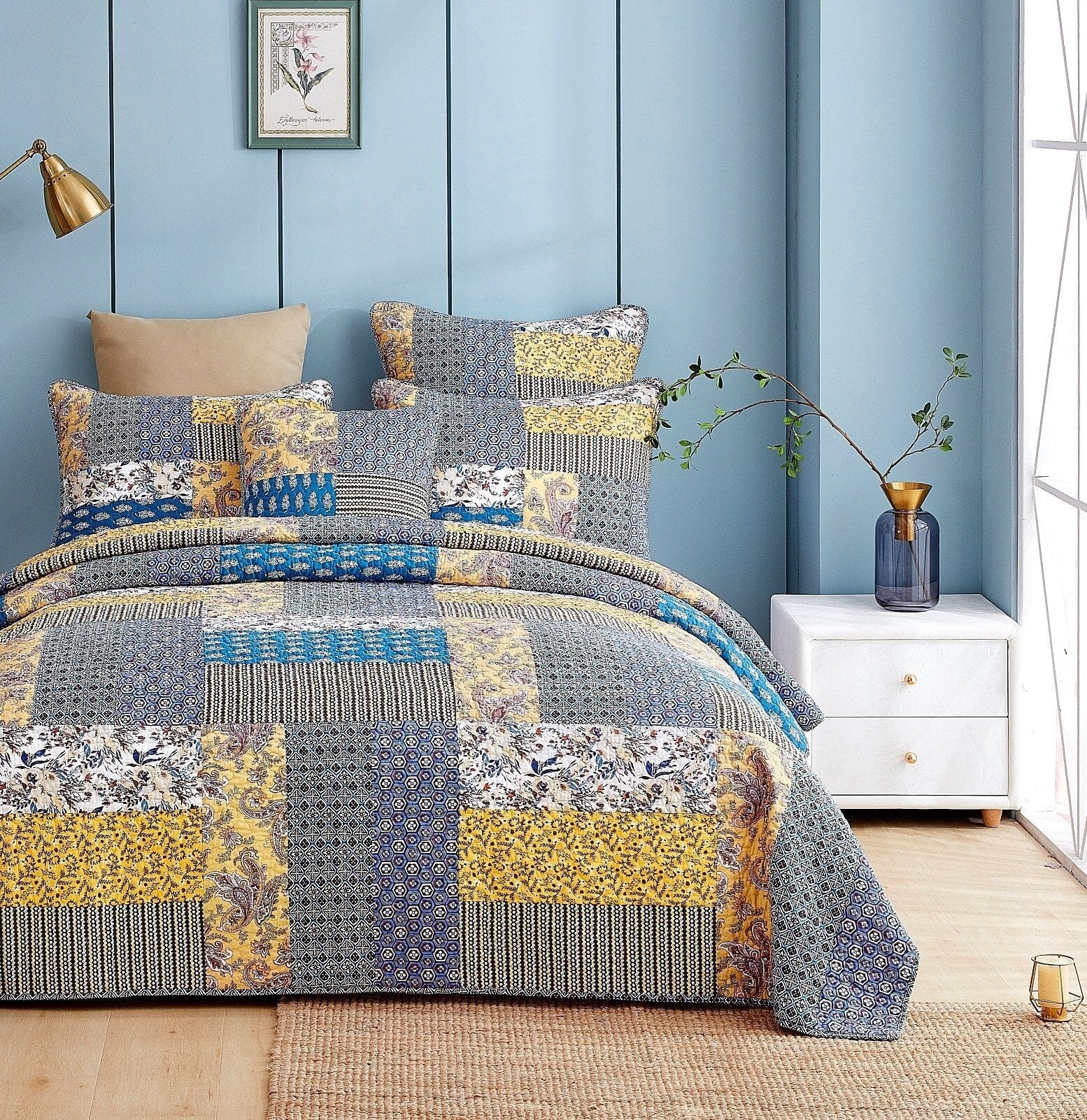 Honey Cove Floral Paisley Cottage Patchwork Bedspread Set