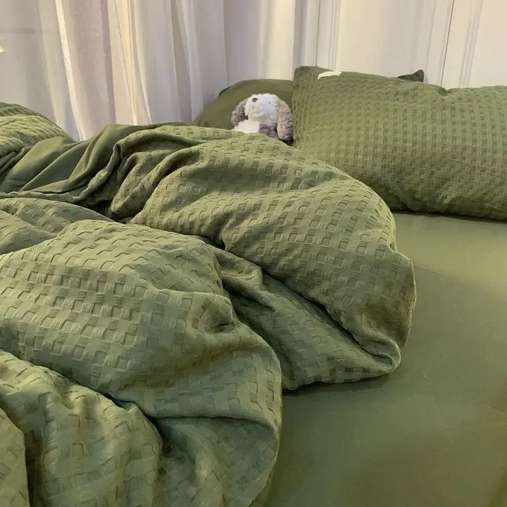 Olive Green Cotton Bedding Set