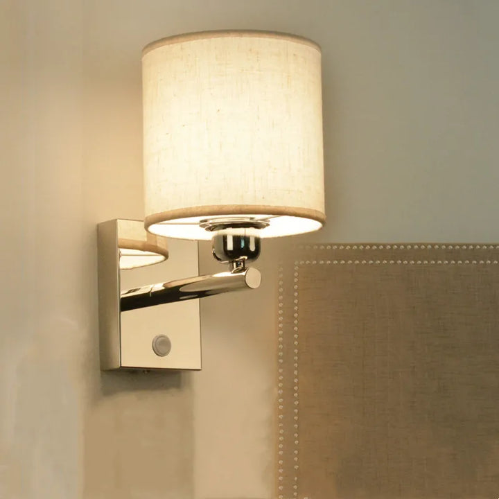 Modern Brief Wall Lamp with Fabric Lampshade - Stylish LED Wall Sconces for Bedroom, Bedside, and Home Decor