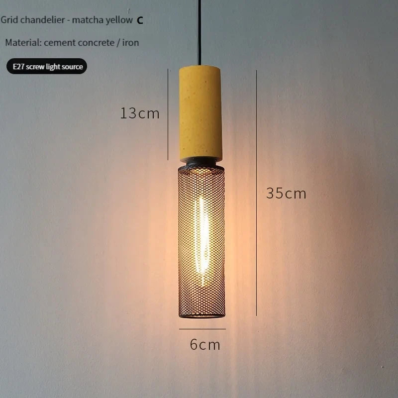 Concrete Pendant Light Iron Shade