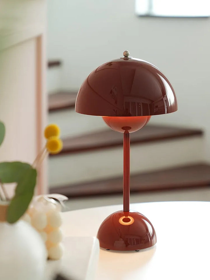 Nordic Retro Mushroom Table Lamp - Touch Control LED Desk Lamp with USB Plug