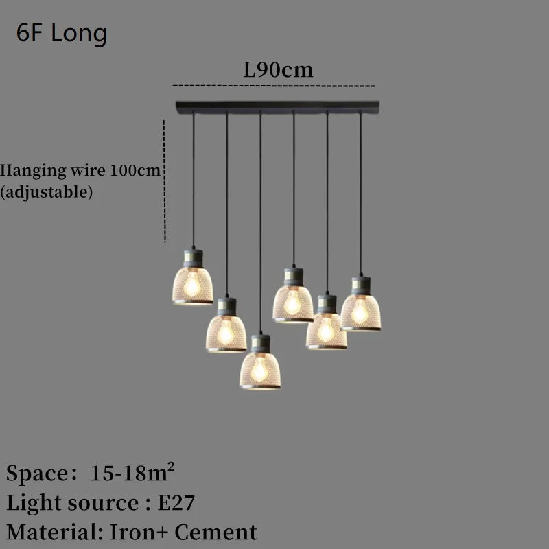 Concrete Pendant Light Iron Shade