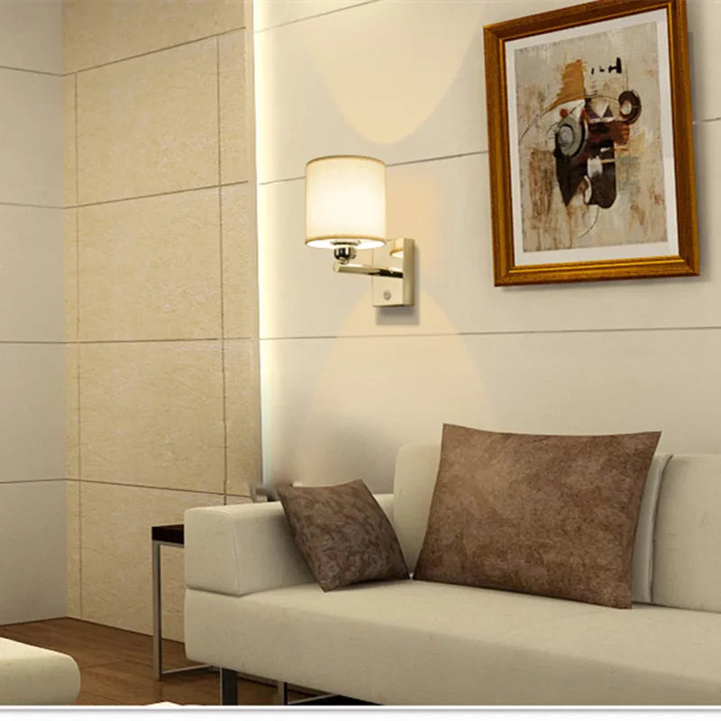 Modern Brief Wall Lamp with Fabric Lampshade - Stylish LED Wall Sconces for Bedroom, Bedside, and Home Decor