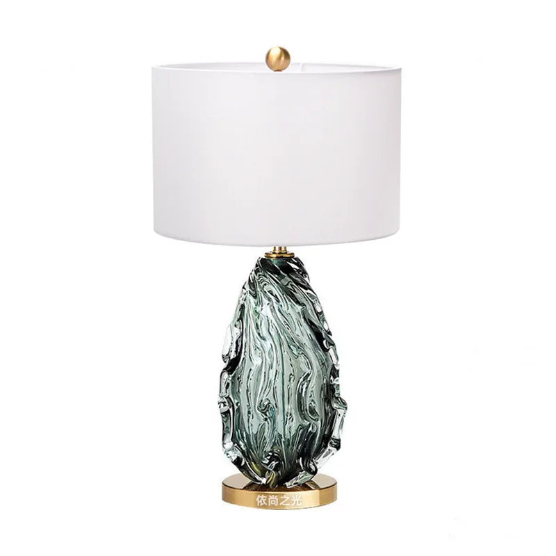 Modern Oversized Glass Table Lamp - Stylish Bedside Lighting for Living Room and Bedroom