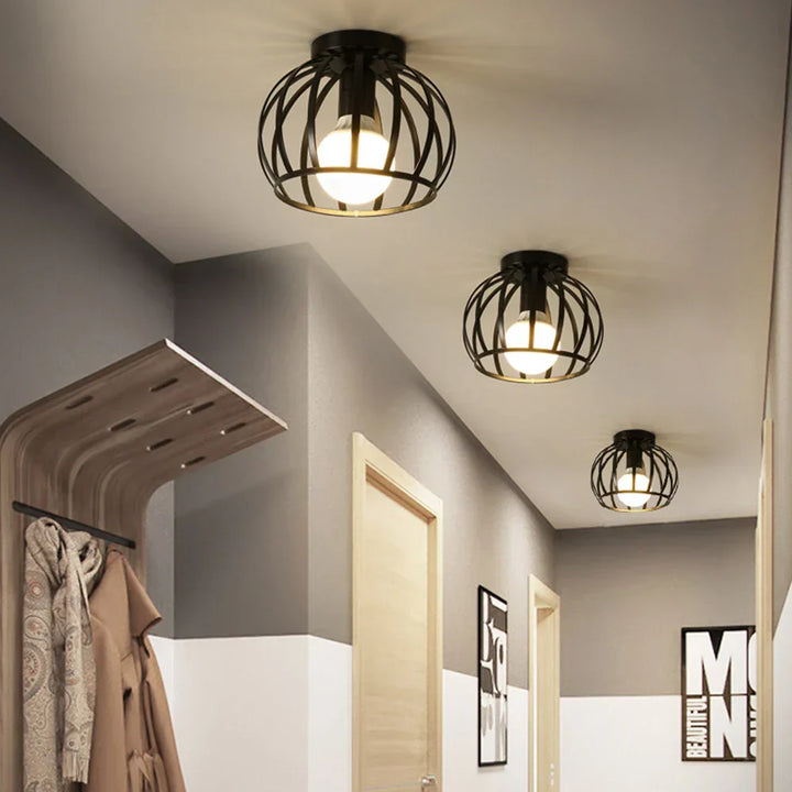 DecorBites™ Iron Cage Retro Ceiling Lamp for Home Lighting