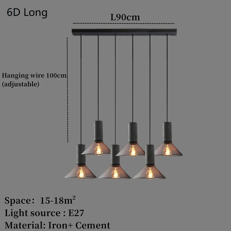 Concrete Pendant Light Iron Shade