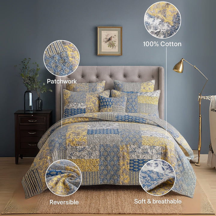 Honey Cove Floral Paisley Cottage Patchwork Bedspread Set
