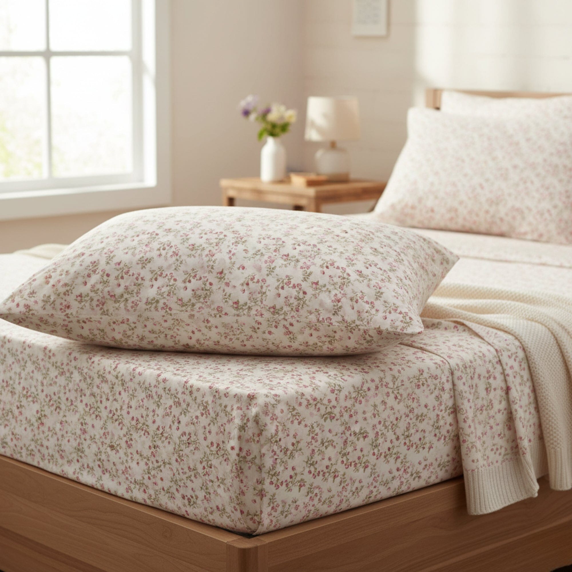 Romantic Coquette Cotton Floral Sheet Set Deep Pocket Bedding