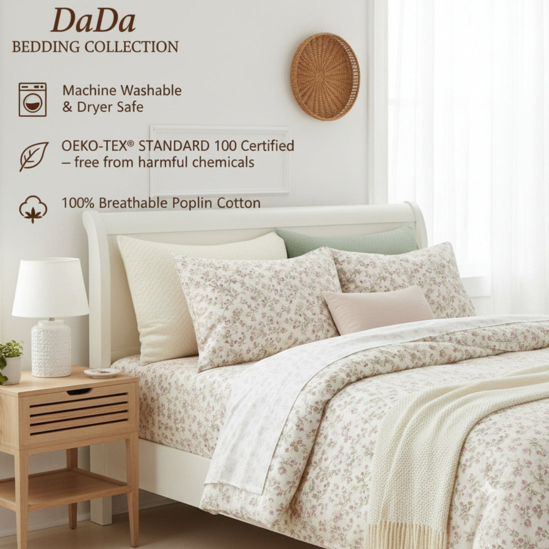 Romantic Coquette Cotton Floral Sheet Set Deep Pocket Bedding