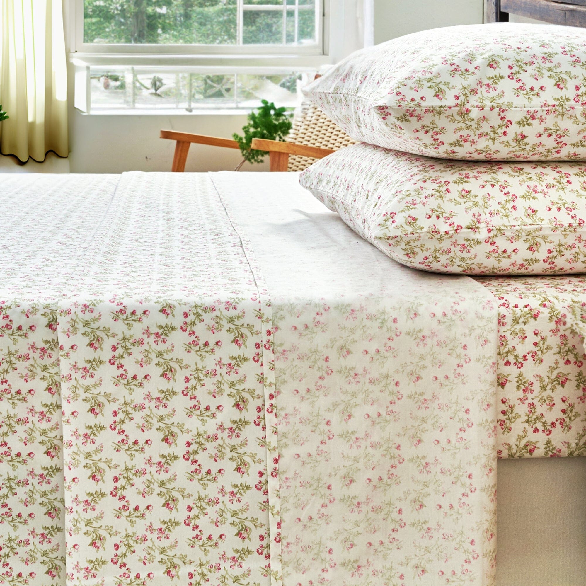 Romantic Coquette Cotton Floral Sheet Set Deep Pocket Bedding