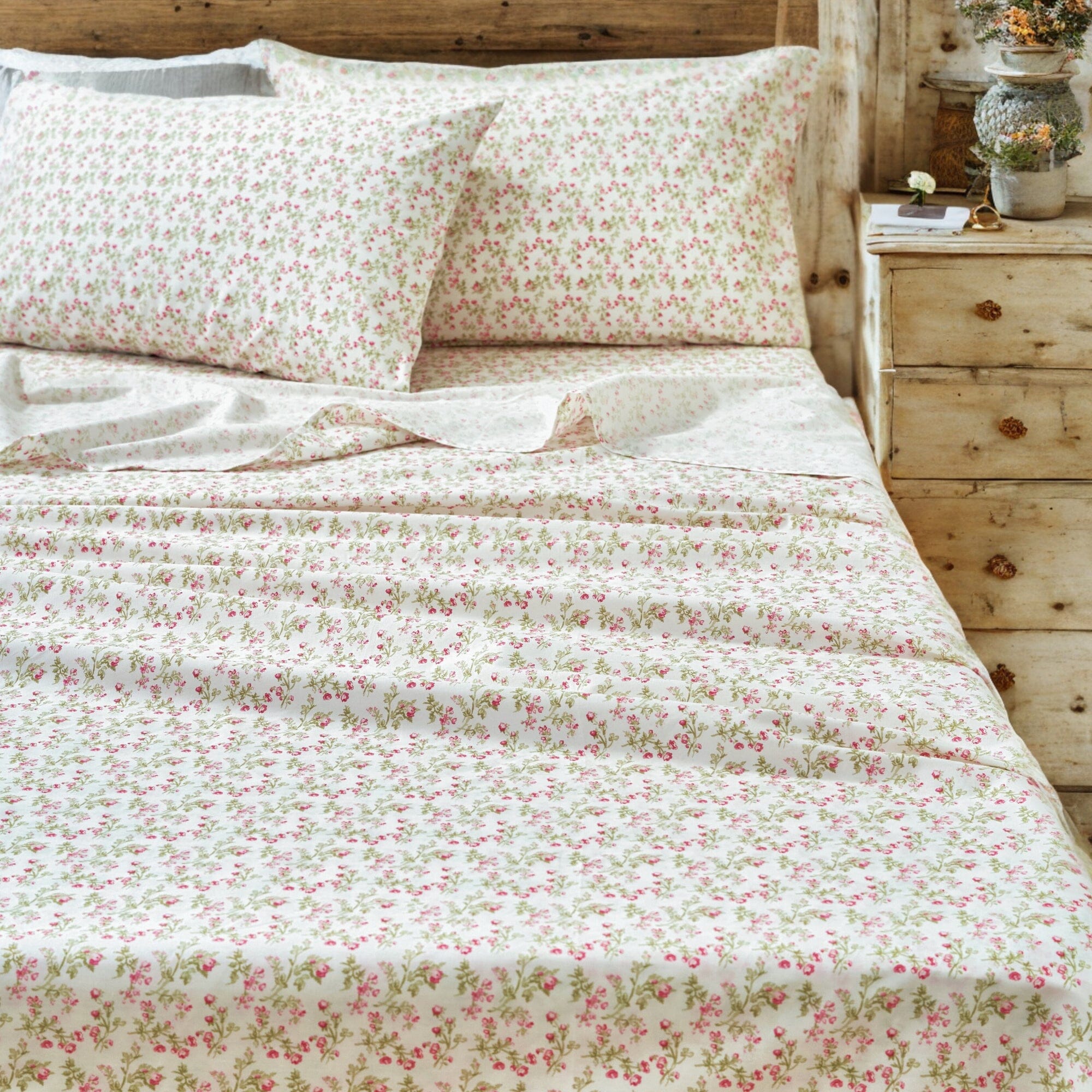 Romantic Coquette Cotton Floral Sheet Set Deep Pocket Bedding