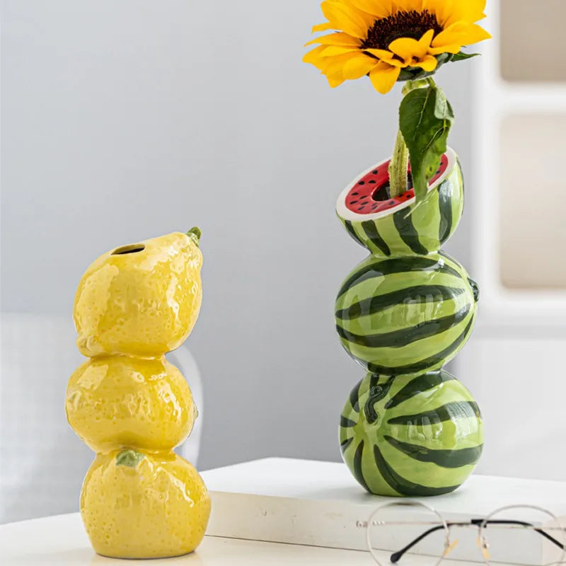 Ceramic Fruit Vase for Home and Office