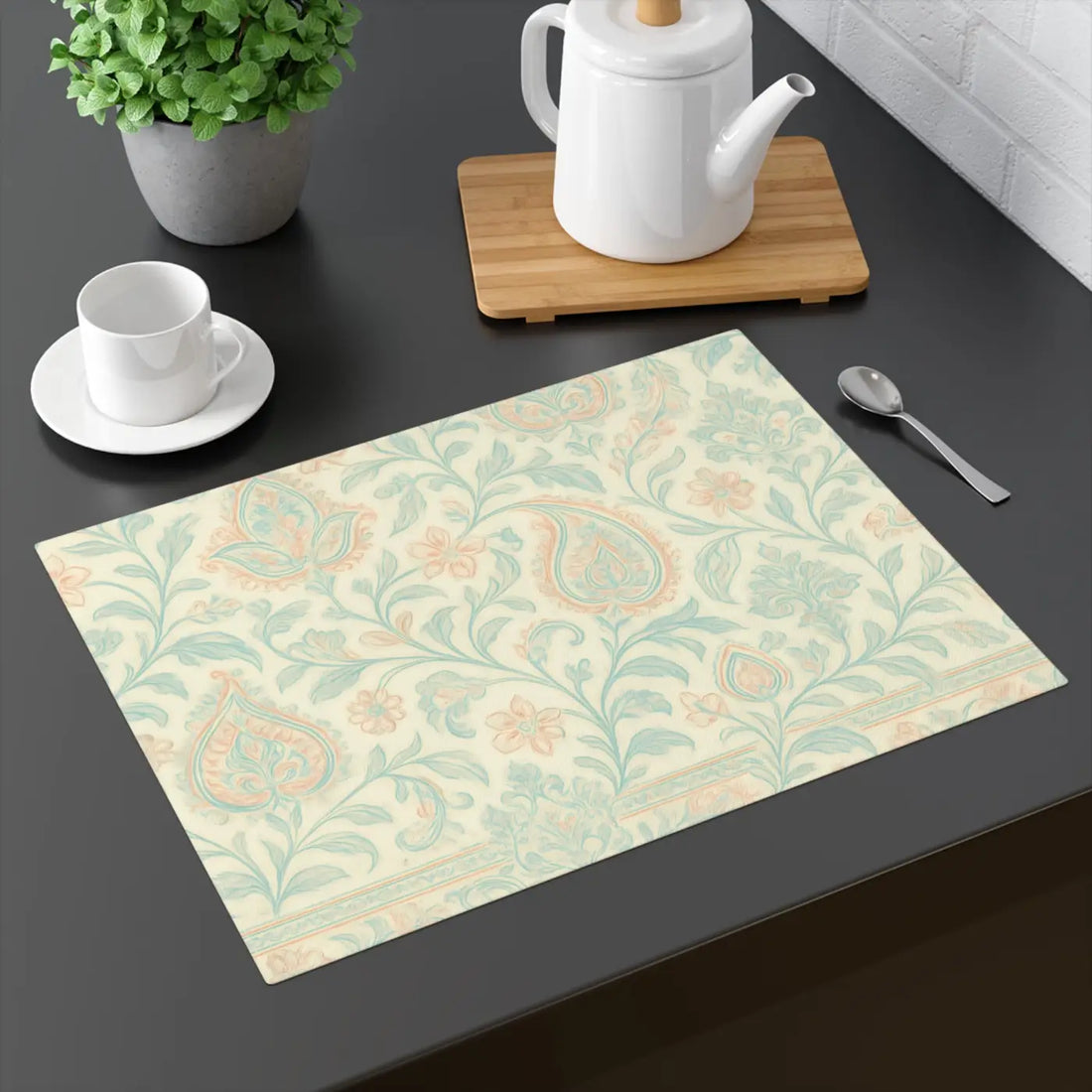 Premium Floral Table Placemat - Cotton Twill - Dipaliz