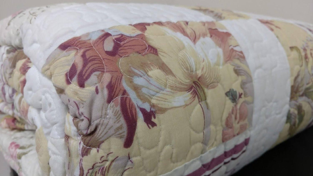 Bedding Cottage Floral Patchwork Quilted Coverlet Bedspread Set